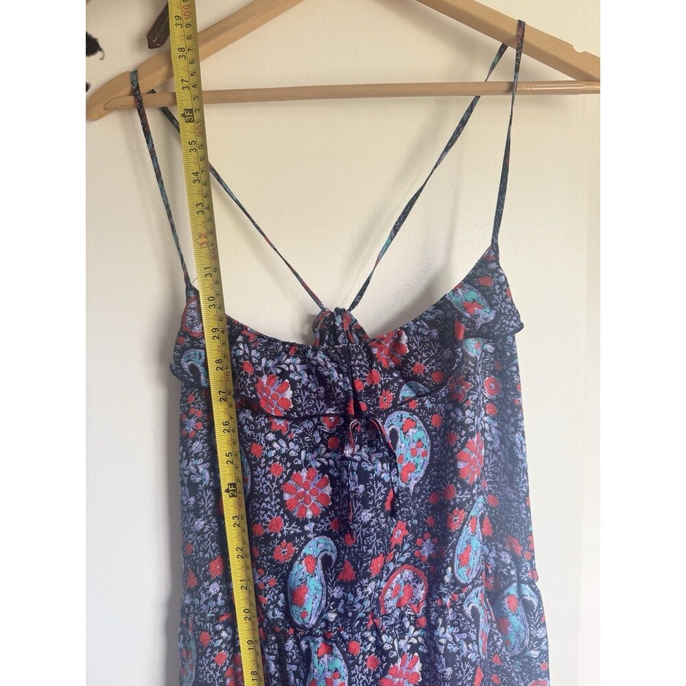 NEW Y2K American Eagle Paisley Midi Dress L Boho Fairy sun dress Pockets ruffle - Picture 4 of 16